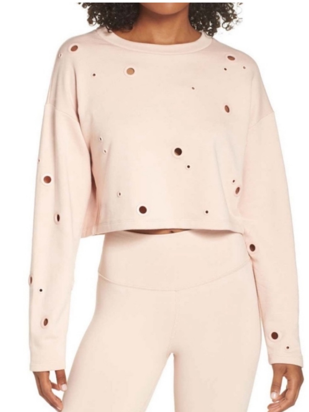 Alo| Cadence Grommet Cropped Sweatshirt Oversized